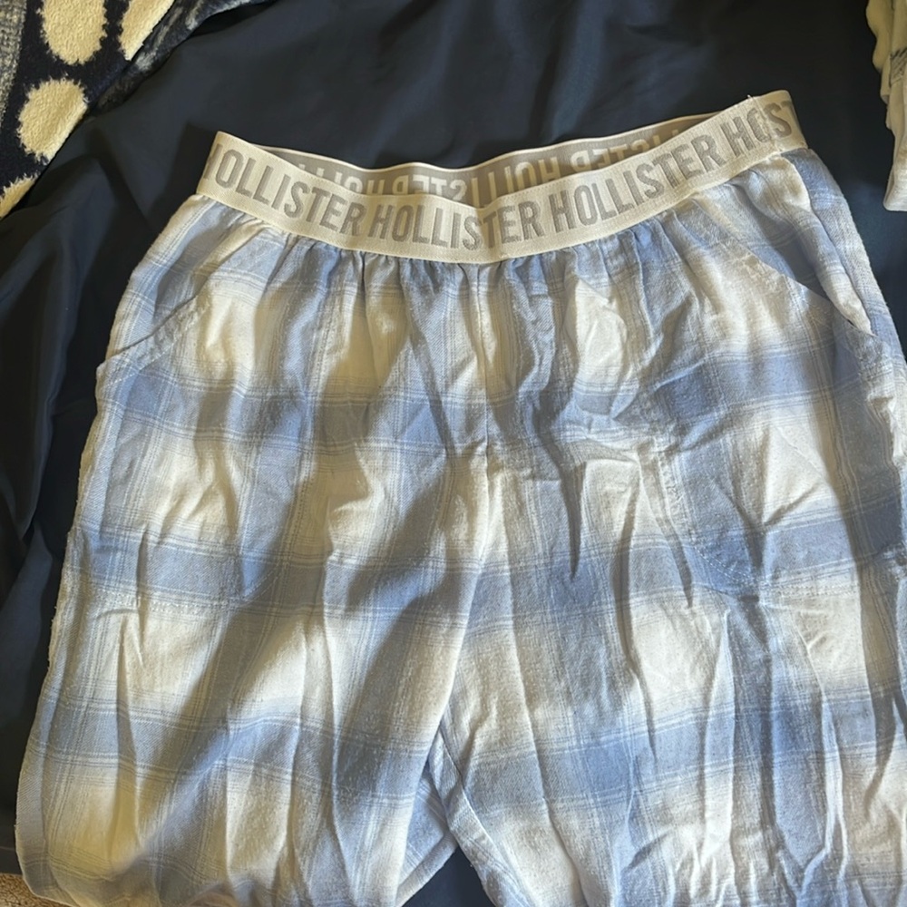 Hollister Blue and White Pajama Pants